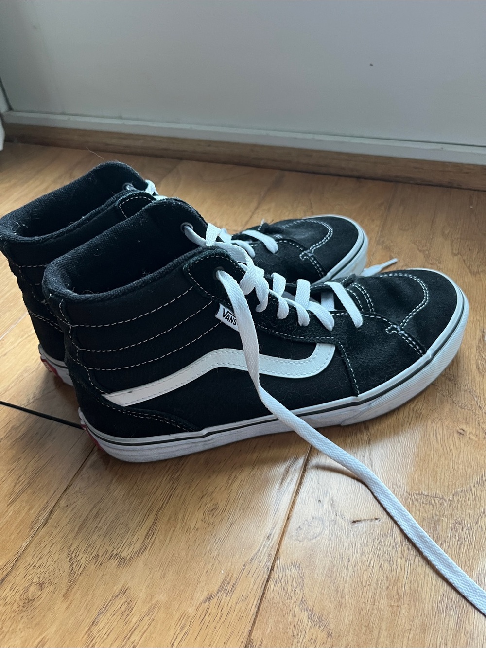 Vans Black and White High-Top Skate Sneakers